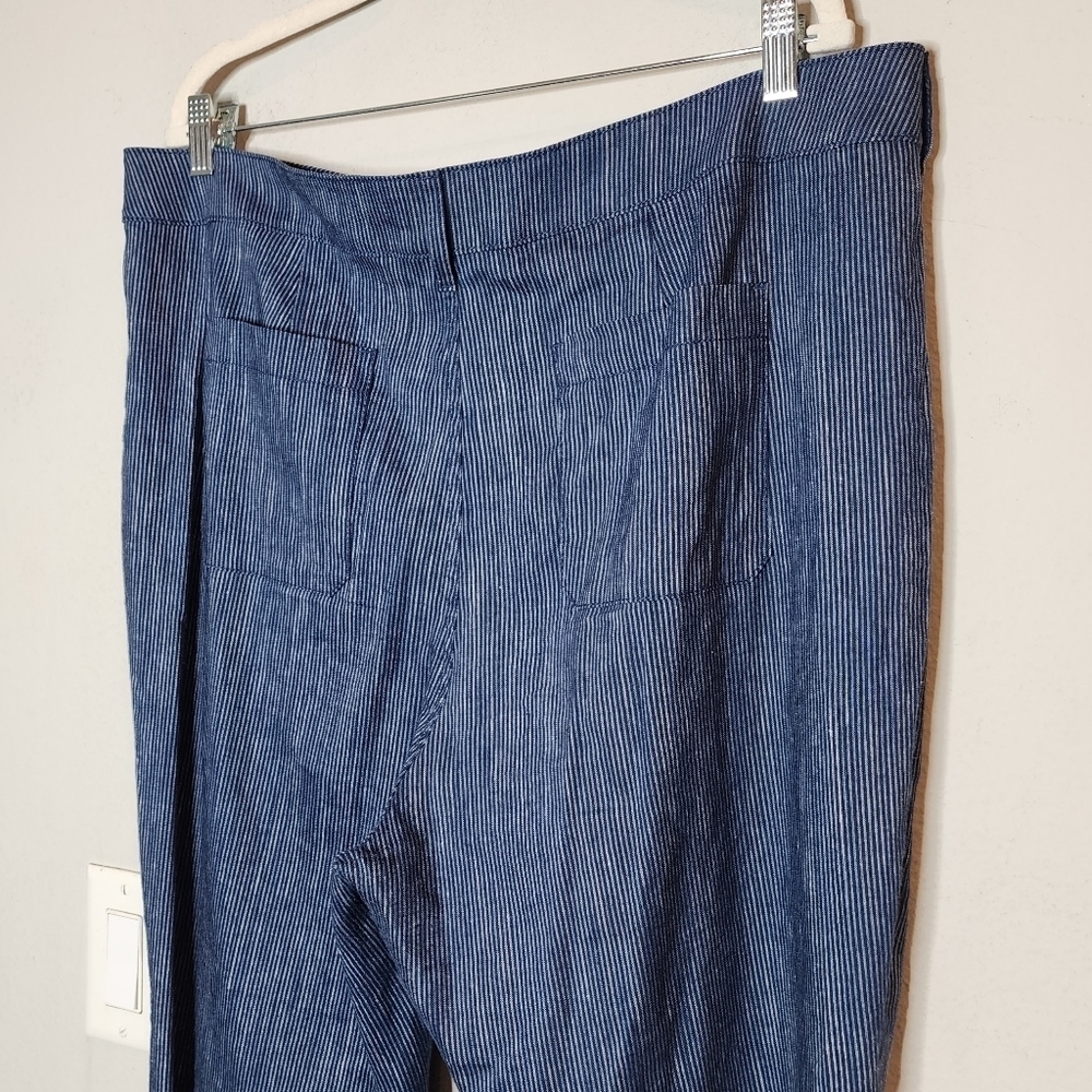 NYDJ Linen Blend Blue Stripe Pants Lift×Tuck Women's Size 16 - Picture 11 of 16